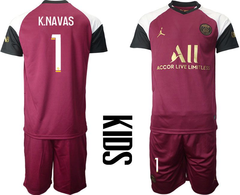 Youth 2020-2021 club Paris St German away #1 red Soccer Jerseys